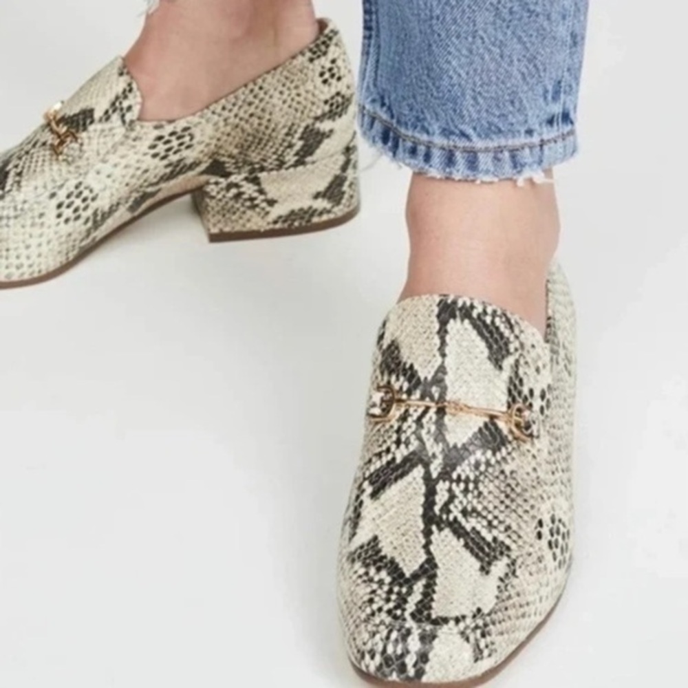 NWOT‎ SAM EDELMAN JAMILLE SNAKESKIN LEATHER LOAFERS 6.5